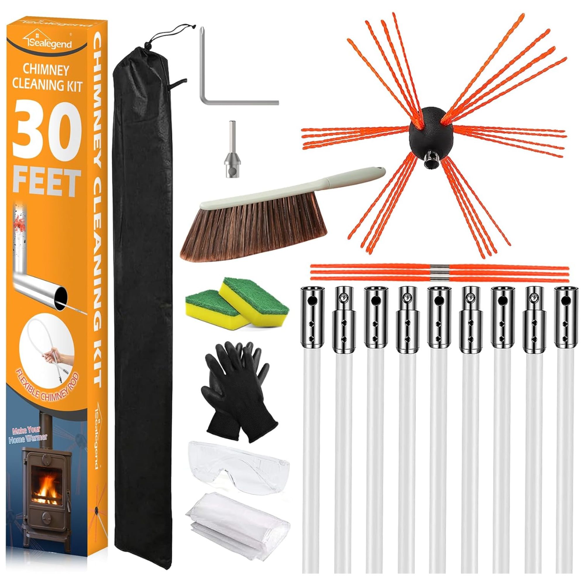 Chimney cleaning kit