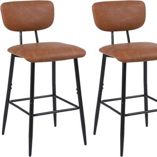 pair of faux leather bar stools