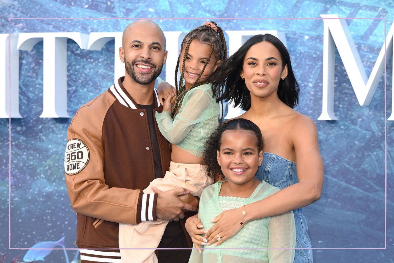 Marvin Humes, Alaia, Valentina and Rochelle Humes at premiere of The Little Mermaid