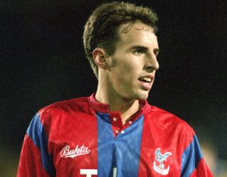 Gareth Southgate in a Bukta Crystal Palace shirt, 1991