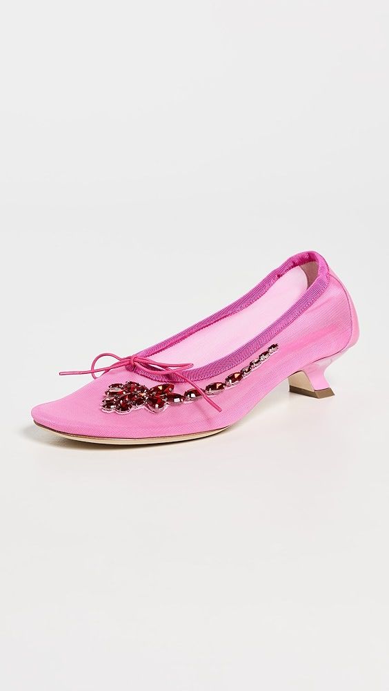 Simone Rocha Mesh Ballerina Heel Pumps