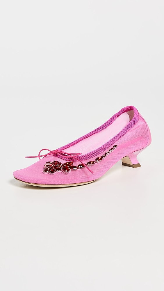 Simone Rocha Mesh Ballerina Heel Pumps