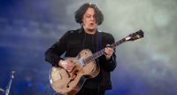 Jack White plays his early-'60s Kay K6533 archtop hollowbody with its single Kay &ldquo;cheese grater&rdquo; single-coil pickup onstage in 2024.