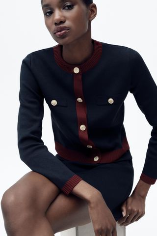 Knit Jacket With Gold Buttons