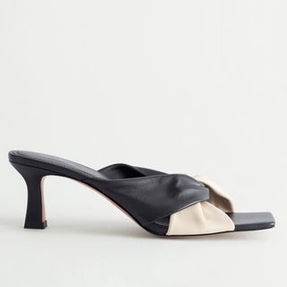 & Other Stories Leather Slip On Heeled Mules