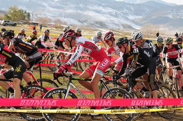 Big Brady Kappius (Clif Bar) riding up to the barriers