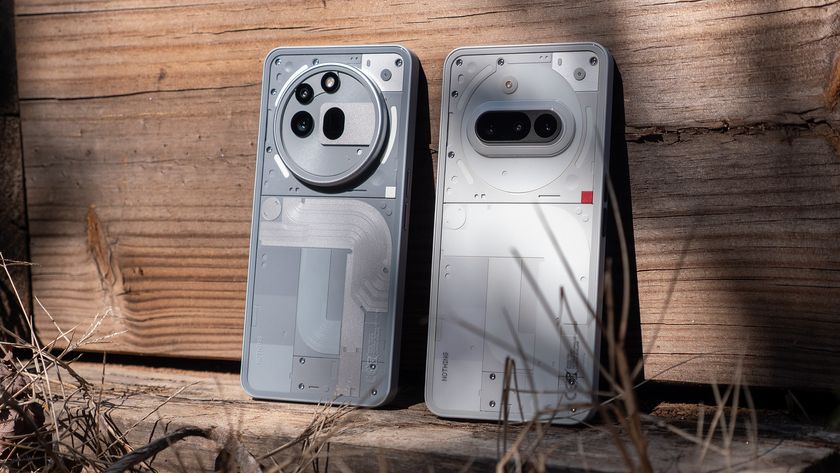 Comparing the transparent backs of the grey Nothing Phone (3a) Pro with the white Nothing Phone (3a)
