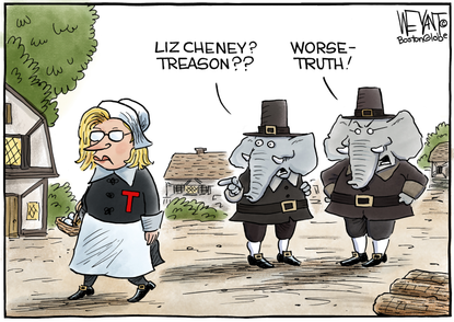 Political Cartoon U.S. liz cheney gop scarlet letter