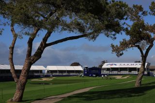 The approach into the 18th green at Torrey Pines