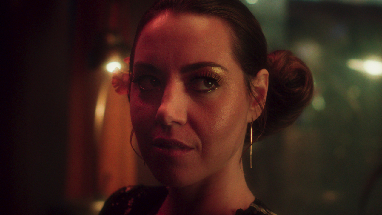 A close up of Aubrey Plaza's Rio Vidal in Agatha All Along