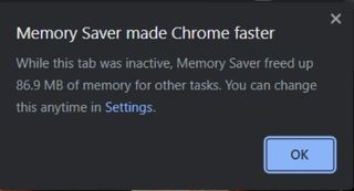 google chrome memory saver feature