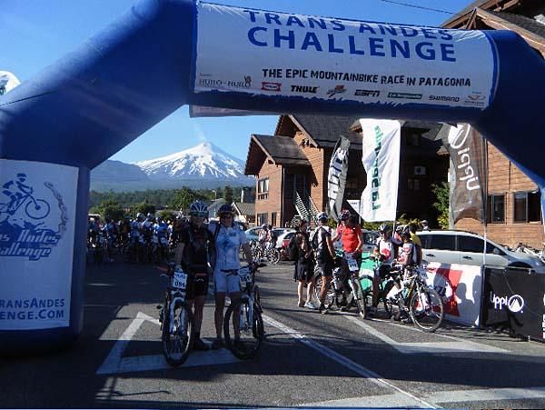 Rebecca and Jenny (Team Las Dioasas) at the start of stage one in Pucon, Chile.