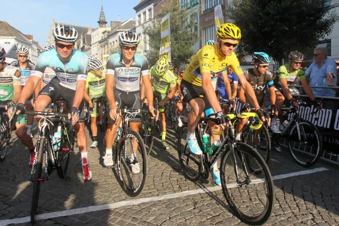 Tour de France winner Chris Froome (Sky) gets things underway in Aalst