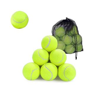 Bargain House - Tennis Balls With Mesh Carrying Bag (not Included in Pack of 6) - Sports - All Court Types - Pressure Less - Practice - Durable - Cricket - Soft - Light Weight - Green (pack of 6)