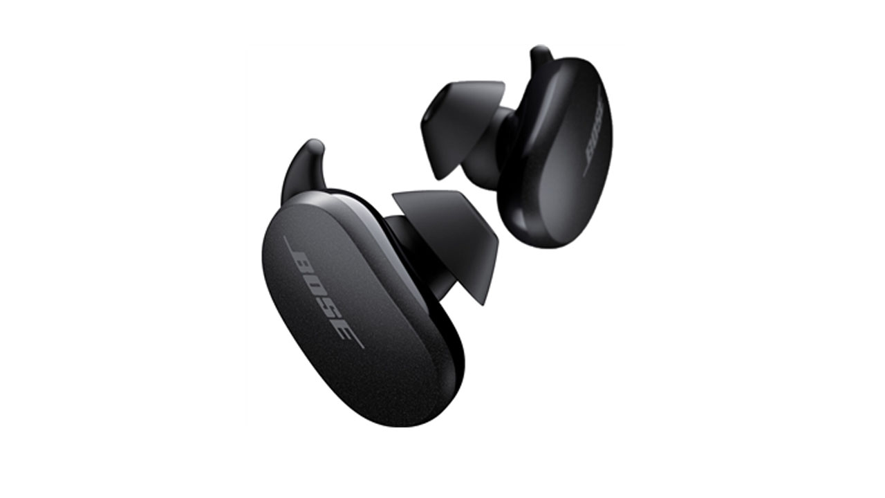 The bose quietcomfort wireless noise-cancelling earbuds in black