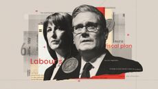 Photo composite illustration of Keir Starmer, Rachel Reeves and quotations from the Labour manifesto