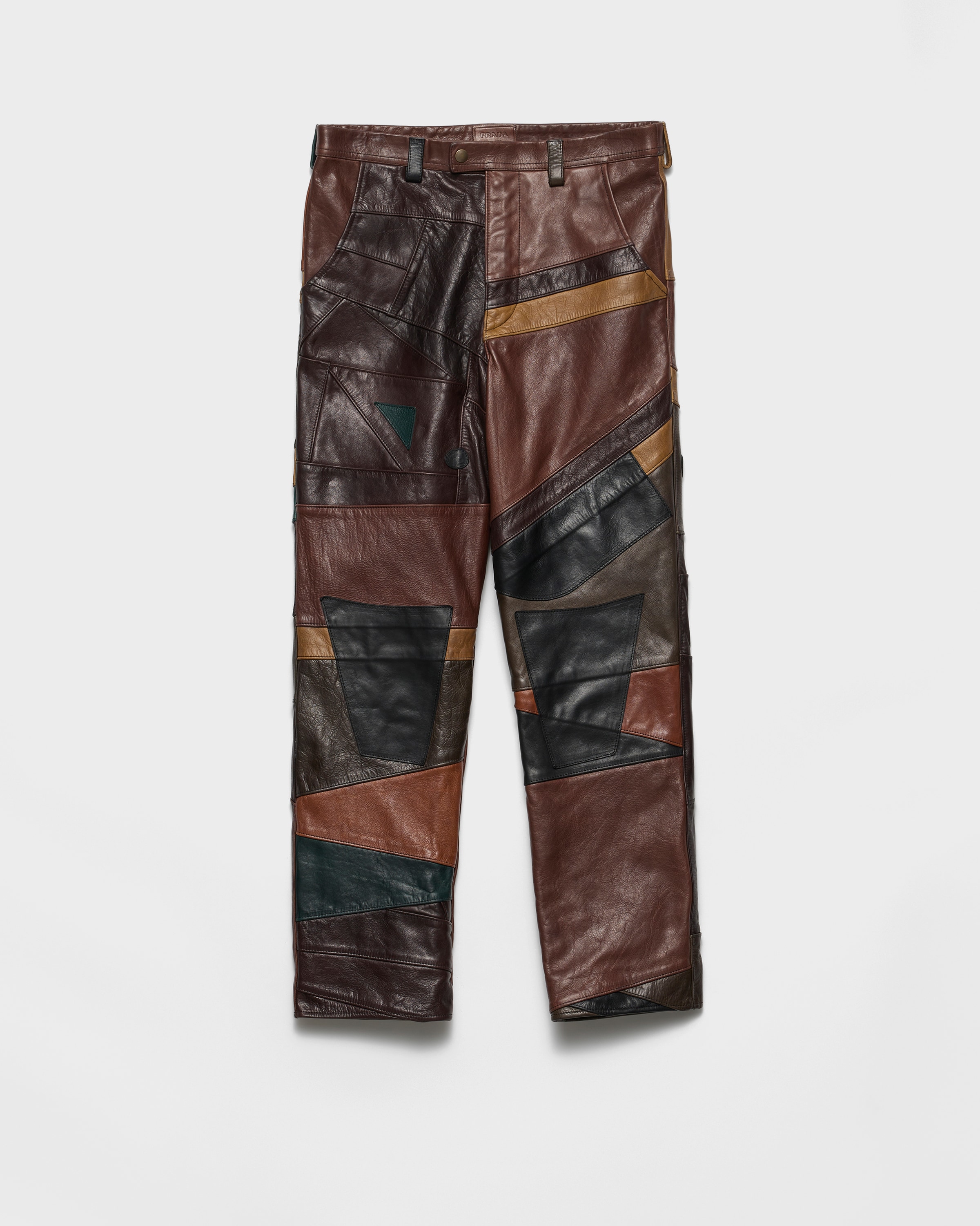 Patchwork Leather Pants