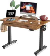 Fezibo  standing desk with double drawers