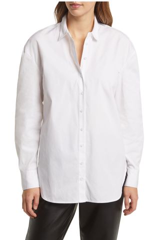 Nordstrom Oversize Cotton Poplin Button-Up Shirt