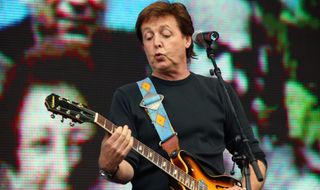 Paul McCartney performs at Live 8 at Hyde Park in London on July 2, 2005