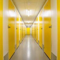 storage area with yellow door