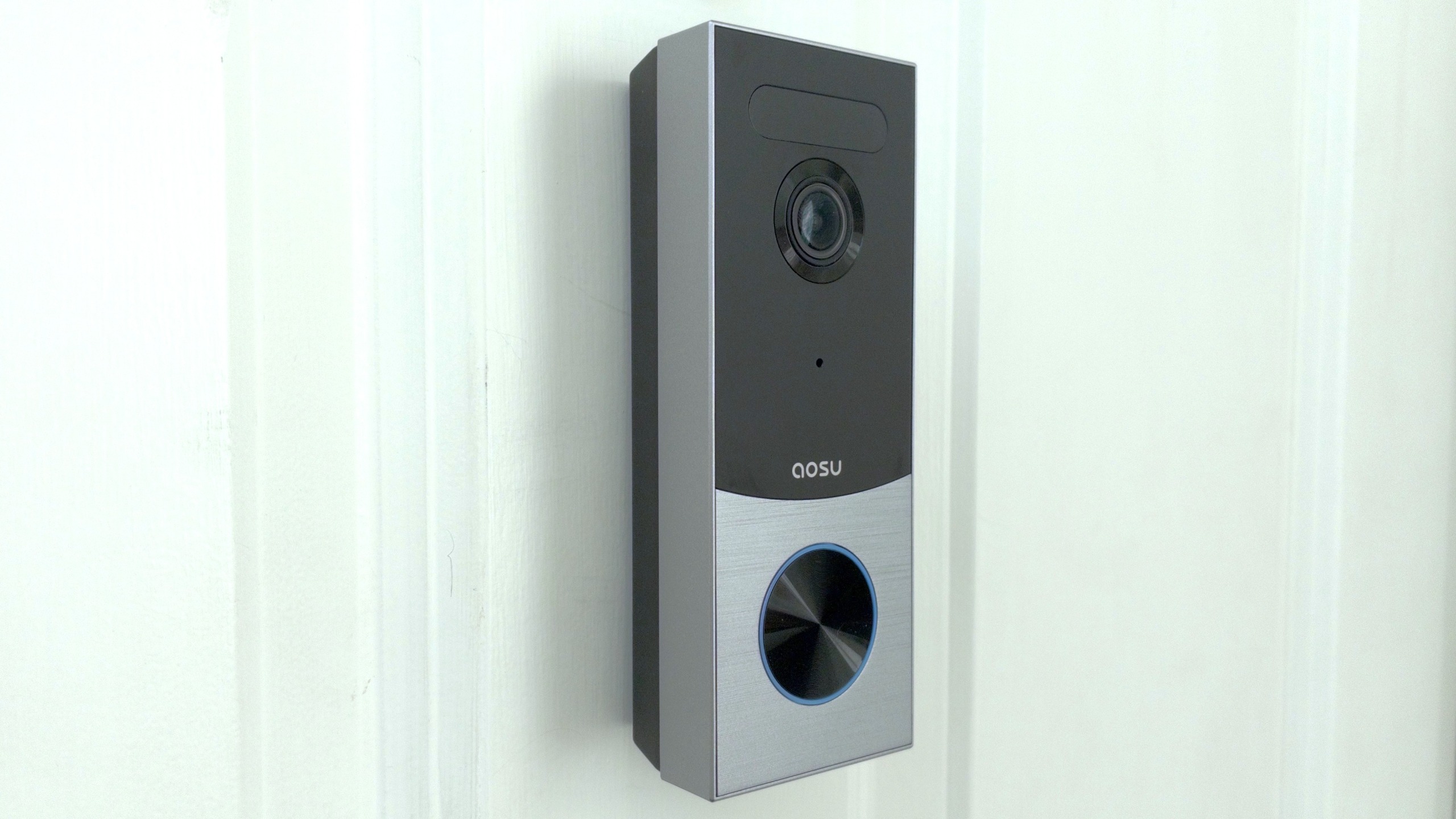 Aosu Video Doorbell R1 Ultra installed on door