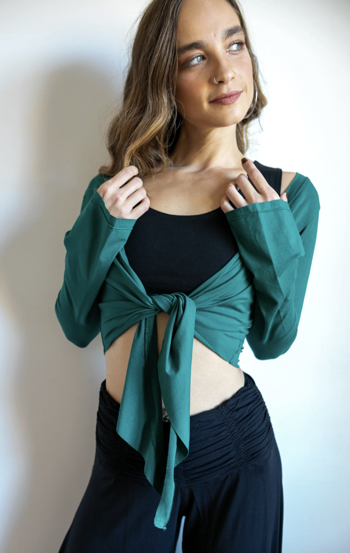 Etsy, Jasper Green Ballet Wrap Top