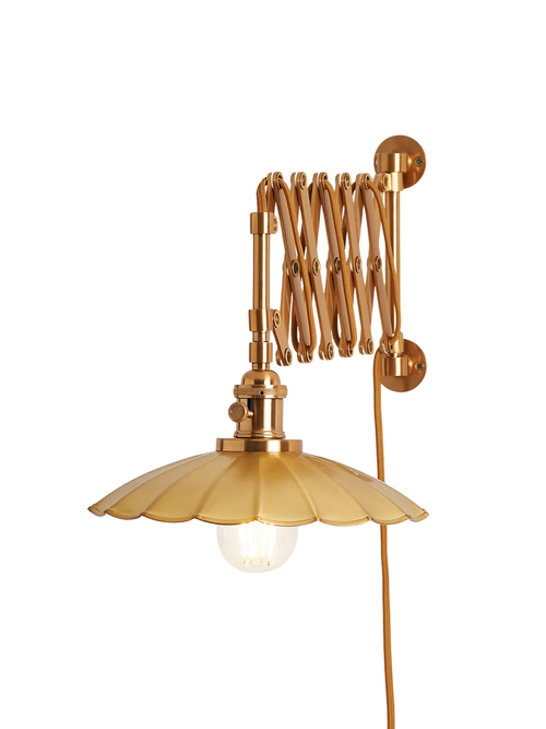 Greta Scalloped Accordian Plug-In Sconce Wall Light