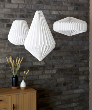 Paper hallway lampshades by Dunelm