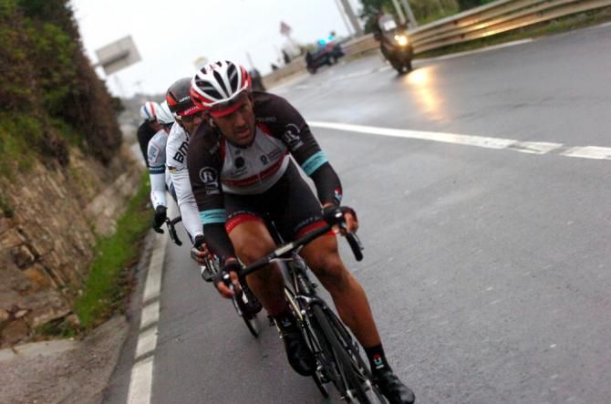 Fabian Cancellara leads the late break