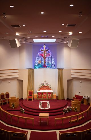 A church using Electro-Voice and Dynacord loudspeaker system.