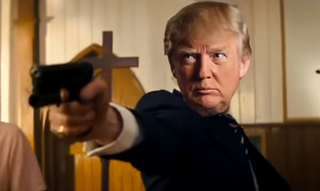 President Donald Trump as depicted in the doctored video. 