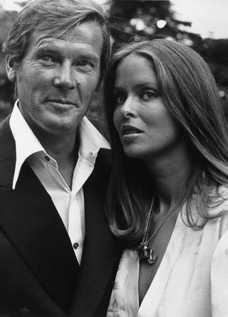 Roger Moore and Barbara Bach in The Spy Who Loved Me.