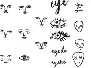 Alexa Chung's doodles for her limited edition Eyeko make-up range