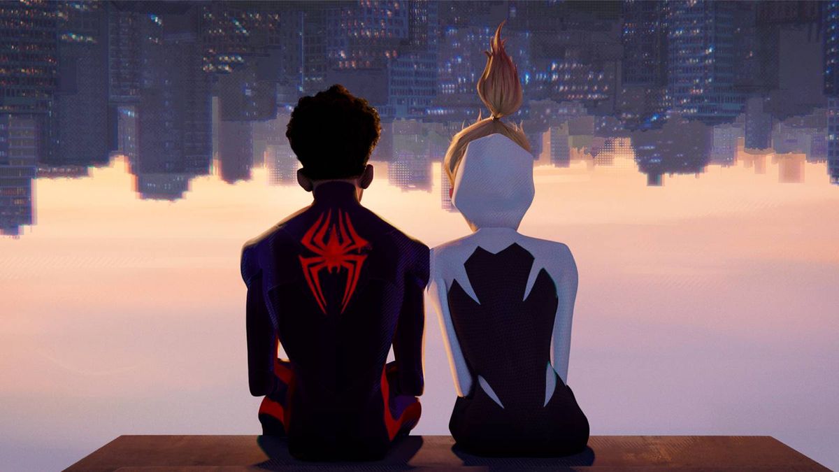 Miles Morales and Gwen Stacey in Spider-Man: Across the Spider-Verse