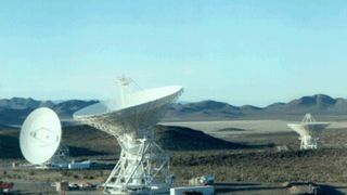 Radio dishes in the Goldstone Solar System Radar array.