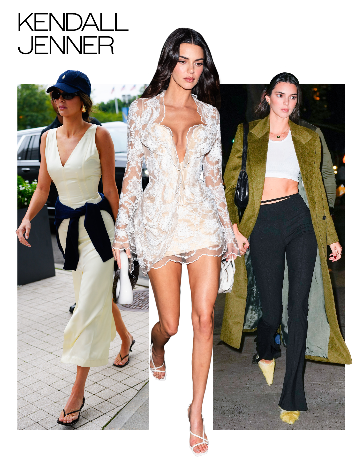 Collage of Kendall Jenner photos that show her style over the years