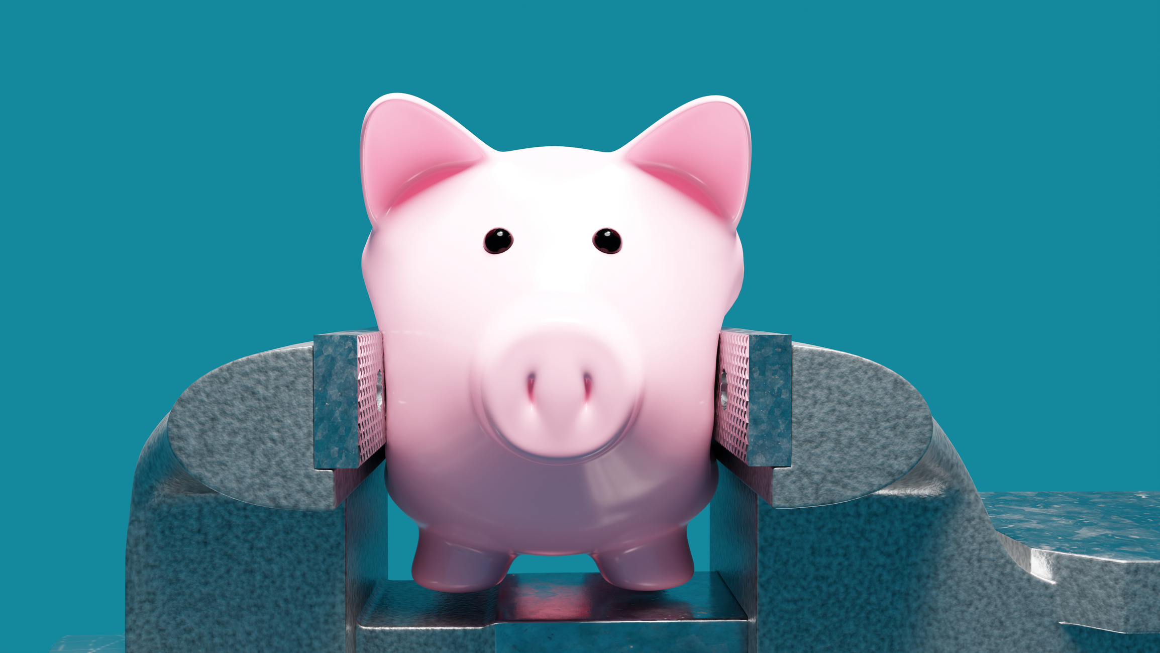 Piggybank in a vice