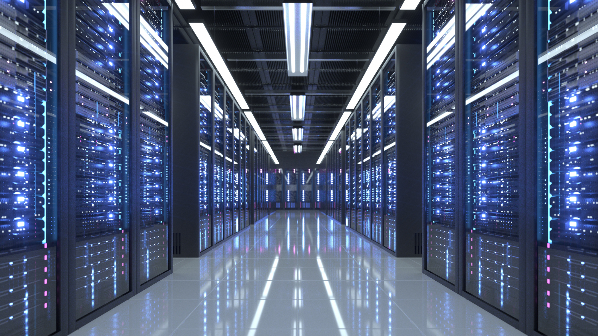 An image showing the inside of a data center.