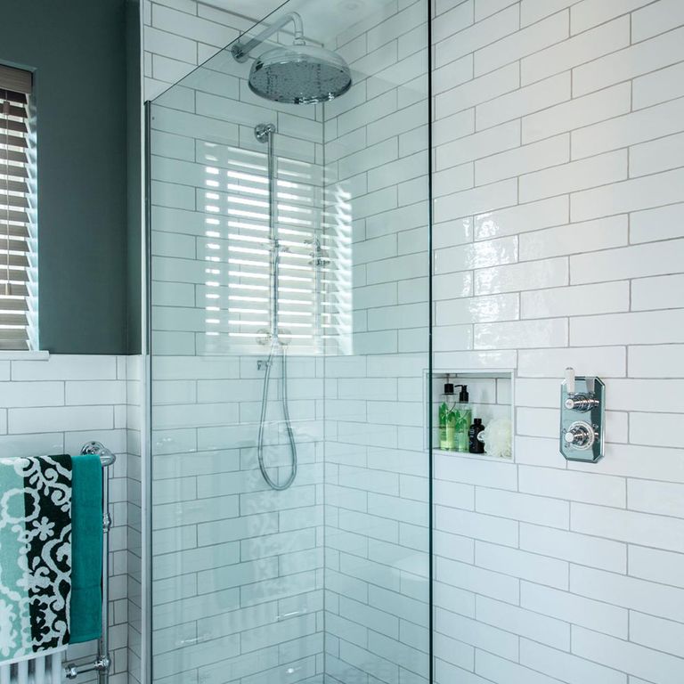 Bathroom makeover with walk-in shower and grey colour scheme | Ideal Home