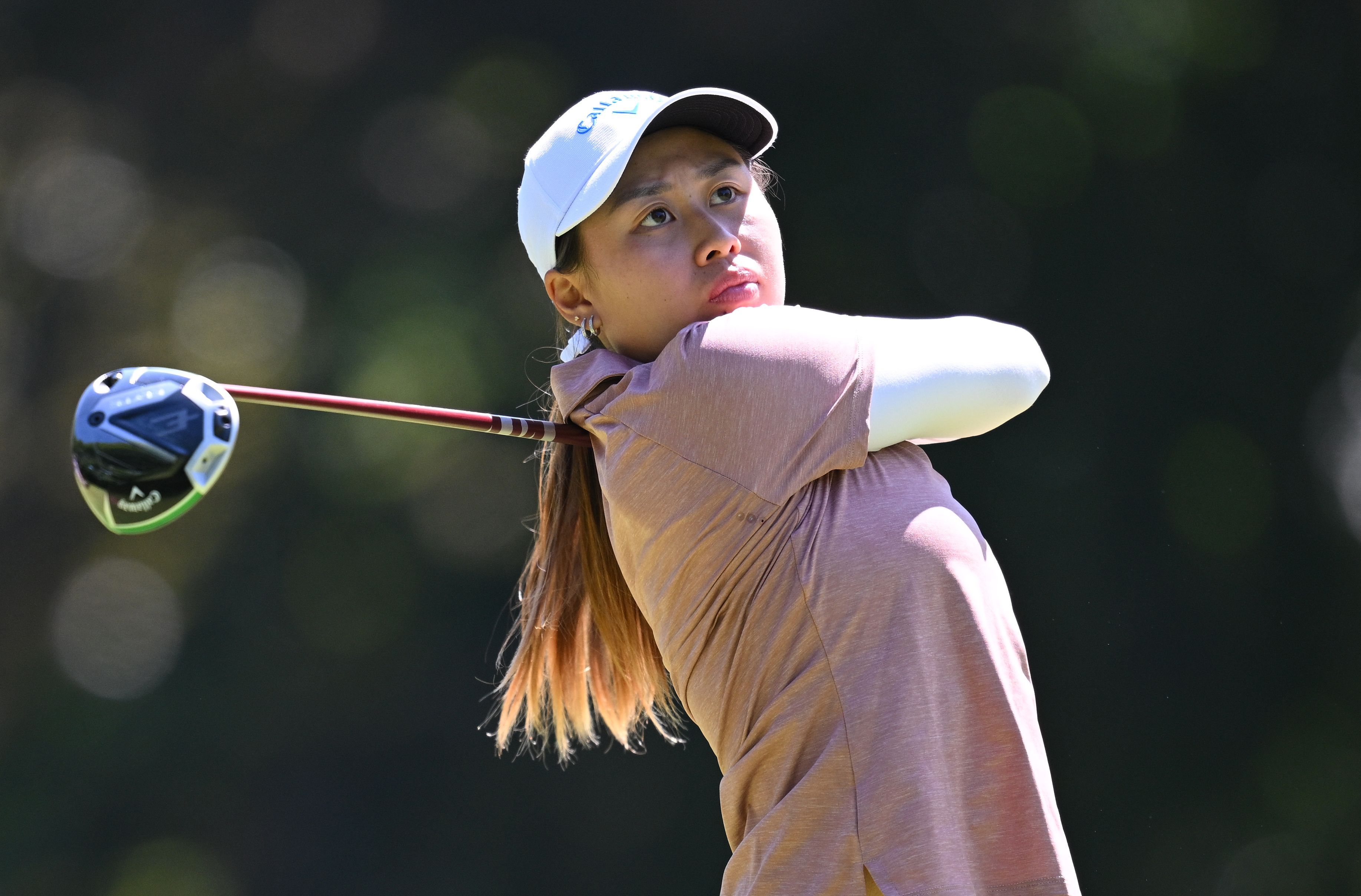 Jeneath Wong hits driver during the 2025 Amundi Evian Championship