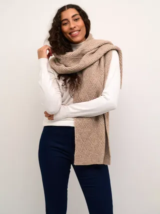 Kaffe Getty Cable Knit Wool Blend Scarf