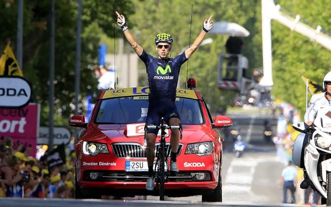 Rui Costa (Movistar) wins the Tour de France stage to Gap