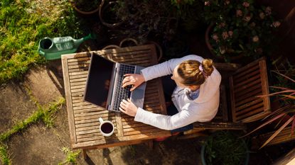 Woman working from home