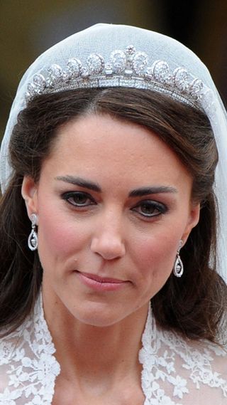 Kate Middleton in the Cartier Halo tiara on her wedding day
