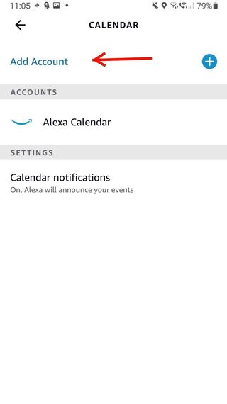 Alexa App Add Calendar Account