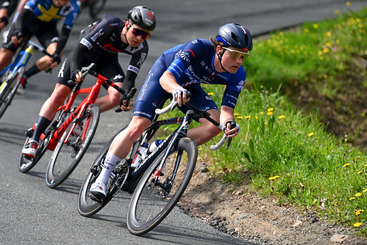 LE LION-D&#039;ANGERS, FRANCE - APRIL 05: Paul PenhoÃ«t of France and Team Groupama - FDJ competes during the 1st Region Pays de la Loire Tour 2023, Stage 2 a 169.4km stage from Clisson to Le Lion to d&#039;Angers on April 05, 2023 in Le Lion-d&#039;Anger, France. (Photo by Dario Belingheri/Getty Images)