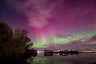 Philip McErlean witnessed the aurora borealis shine above the southern shores of Lough Neagh, Northern Ireland.
