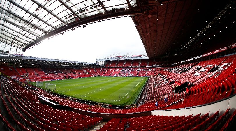 General view of Old Trafford ahead of Manchester United vs Bournemouth in December 2023.