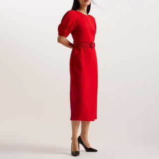 Ted Baker red midi dress